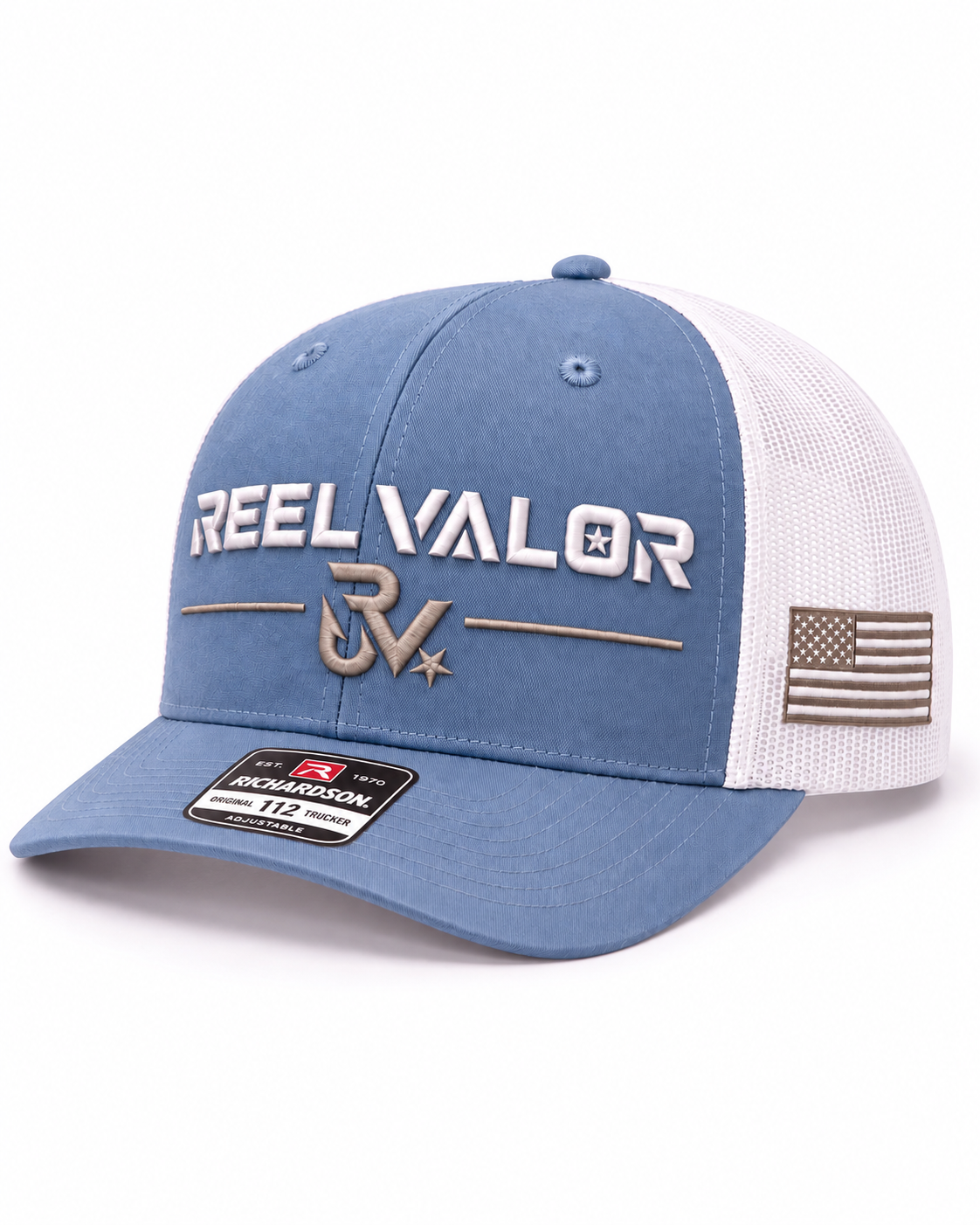 Reel Valor Trucker Hat - Columbia Blue